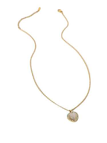 Stainless steel Cats Eye Heart Dainty Necklace