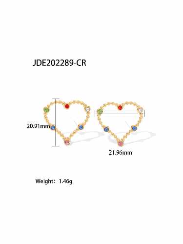 Stainless steel Cubic Zirconia Heart Dainty Stud Earring