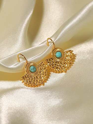 Stainless steel Turquoise Geometric Trend Hook Earring