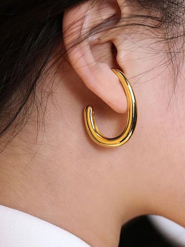 Stainless steel Geometric Trend Hook Earring