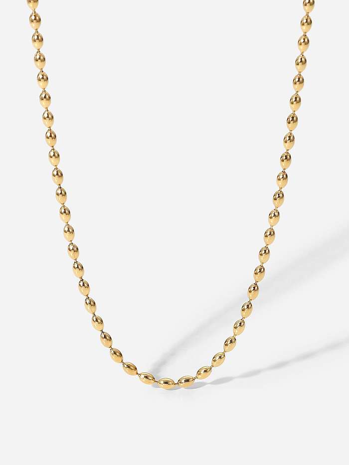 Collier minimaliste irrégulier en perles d'acier inoxydable