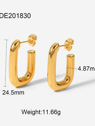 Stainless steel Smooth Geometric Vintage Stud Earring