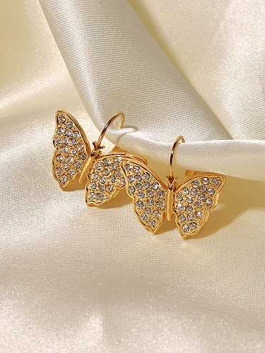 Stainless steel Cubic Zirconia Butterfly Dainty Hook Earring
