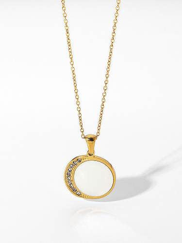 Stainless steel Shell Round Dainty Necklace