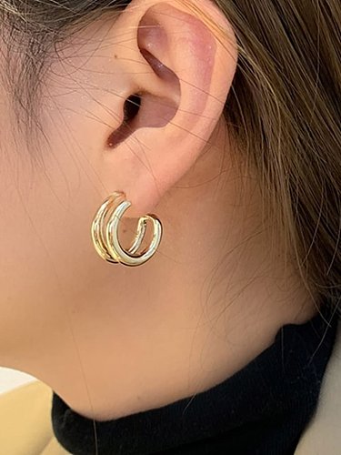 Stainless steel Multilayer Geometric Minimalist Stud Earring