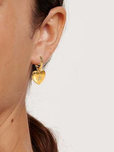 Stainless steel Heart Hip Hop Huggie Earring