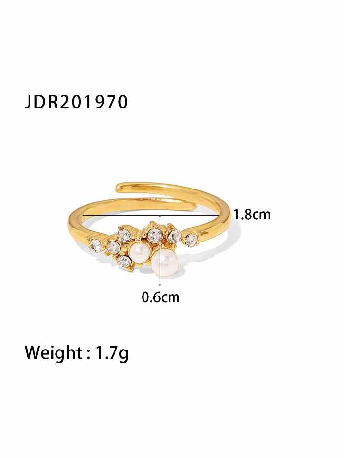 Stainless steel Cubic Zirconia Geometric Dainty Band Ring