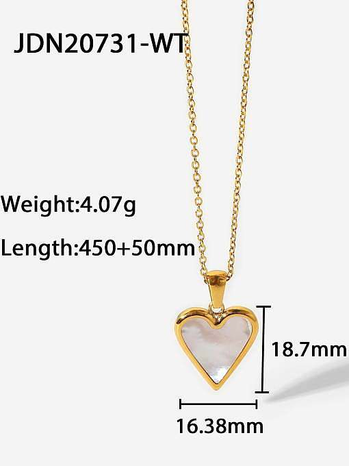 Stainless steel Green Heart Trend Necklace