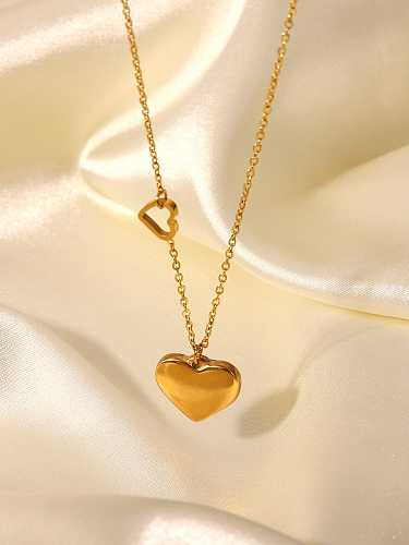 Stainless steel Smooth Heart Vintage Necklace
