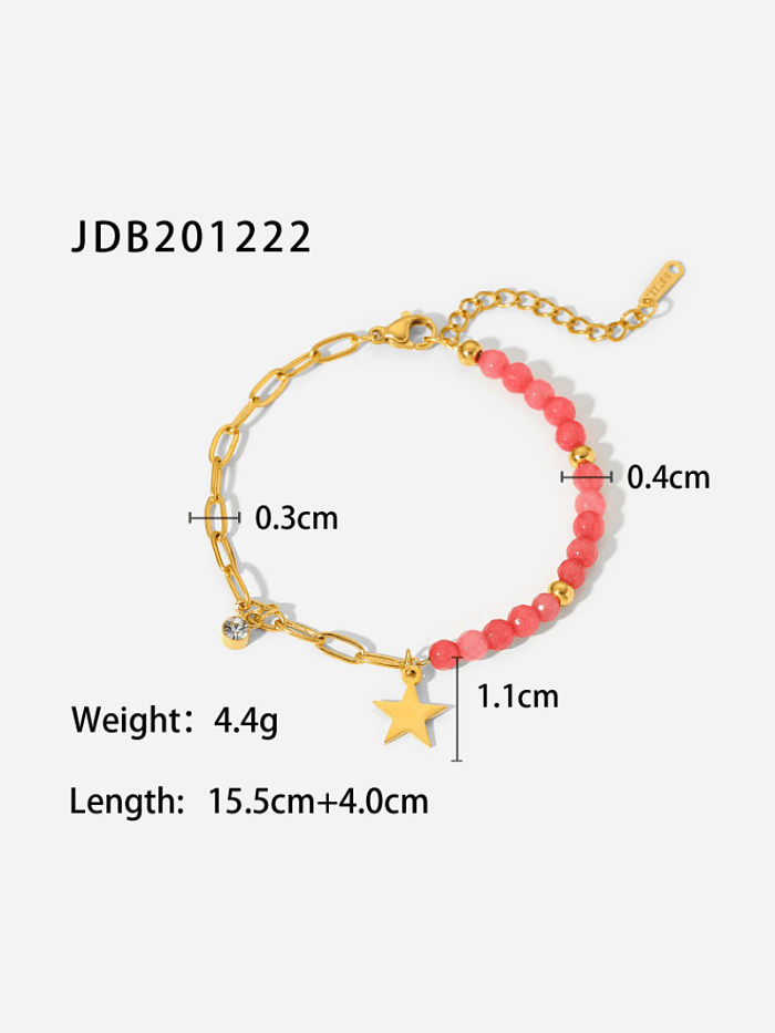 Bracelet minimaliste géométrique en perles d'acier inoxydable
