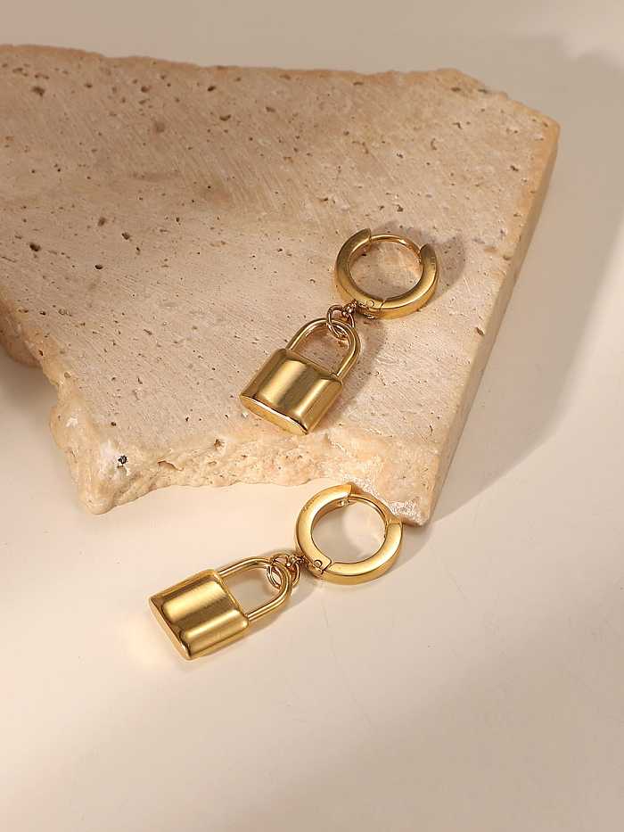 Stainless steel Lock Trend Huggie Earring