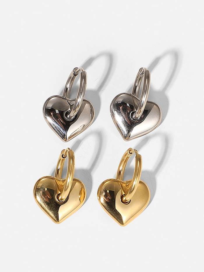 Stainless steel Heart Vintage Huggie Earring