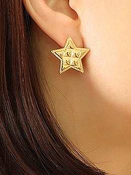 Stainless steel Pentagram Vintage Stud Earring