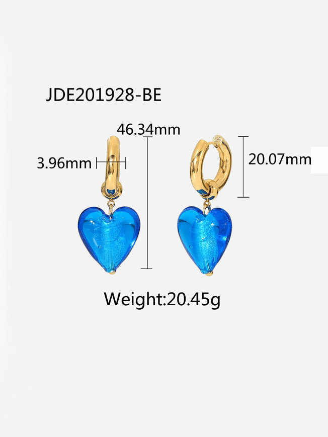 Stainless steel Cubic Zirconia Heart Vintage Huggie Earring