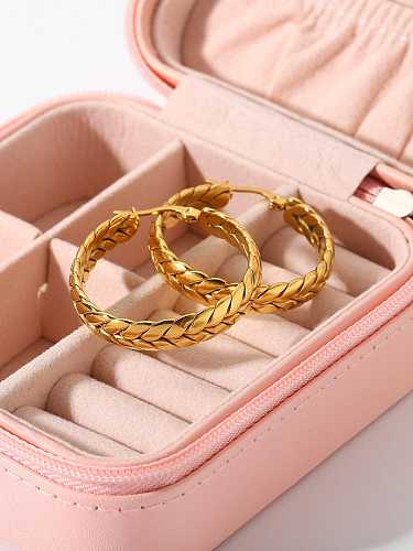 Stainless steel Round Trend Hoop Earring