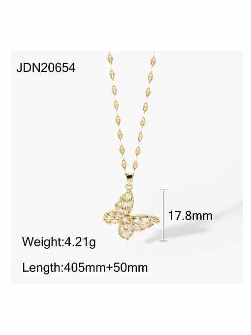 Stainless steel Cubic Zirconia Butterfly Dainty Necklace
