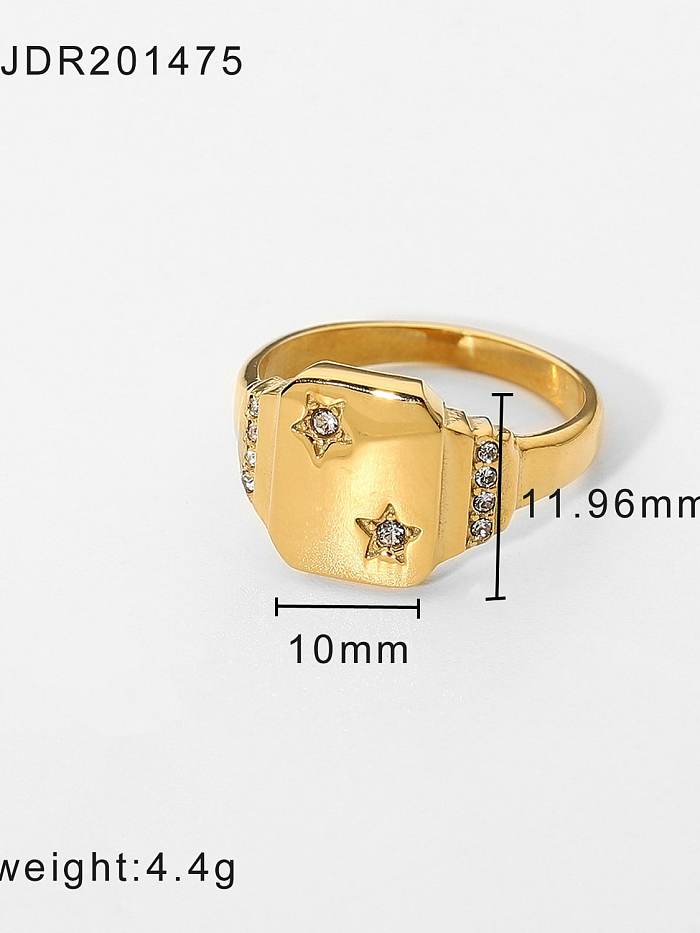 Stainless steel Cubic Zirconia Star Trend Band Ring