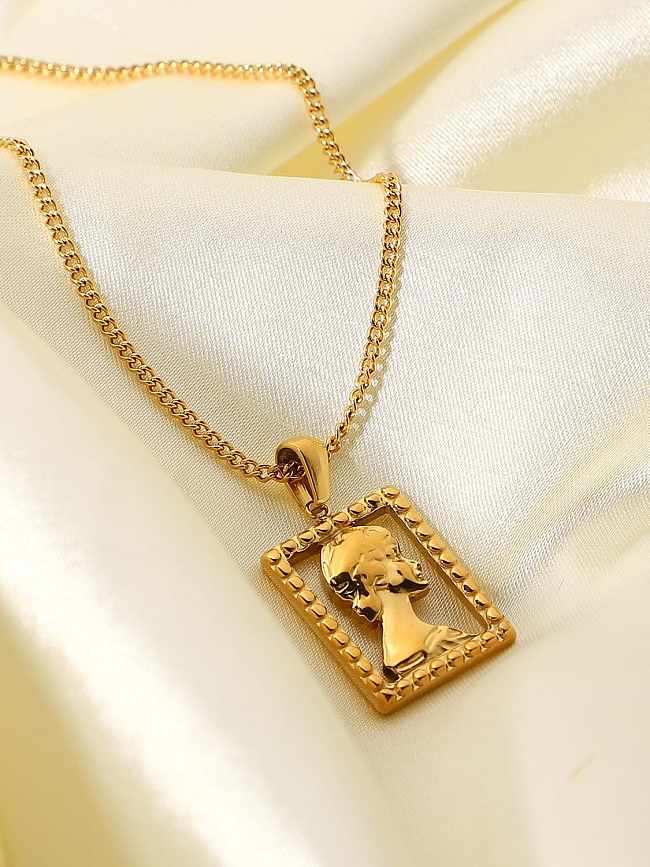 Stainless steel Rectangle Elizabeth Trend Necklace