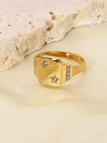 Stainless steel Cubic Zirconia Star Trend Band Ring