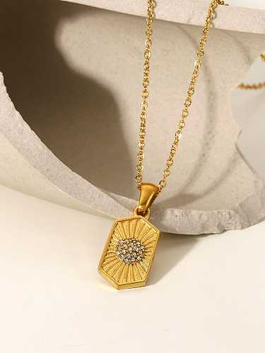 Stainless steel Rhinestone Geometric Minimalist Necklace