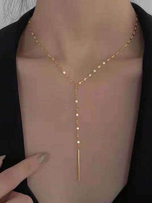 Geometrische Trend-Halskette aus Edelstahl mit mehreren Strängen