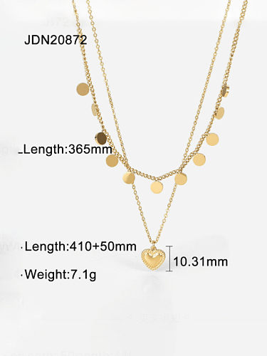 Stainless steel Heart Vintage Multi Strand Necklace