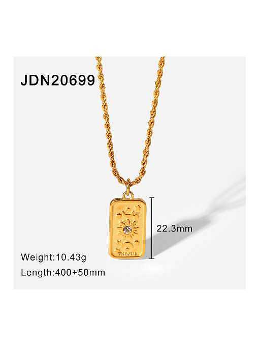 Stainless steel Cubic Zirconia Rectangle Trend Cuban Necklace