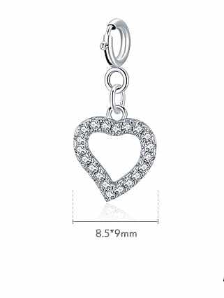 Pendentif coeur minimaliste en argent sterling 925 avec zircone cubique