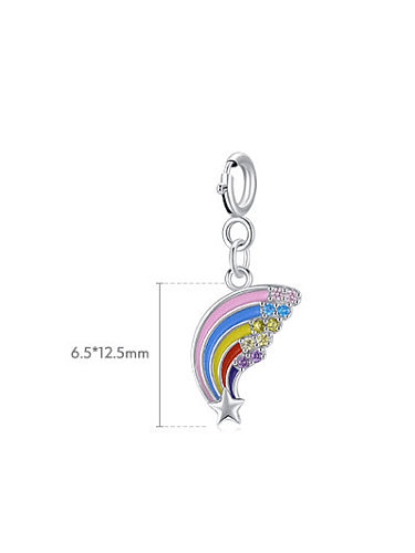 925 Sterling Silver Cubic Zirconia Minimalist Rainbow Pendant