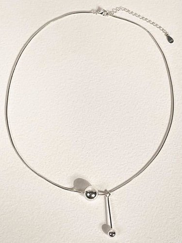 Collar de borla minimalista geométrico de plata de ley 925