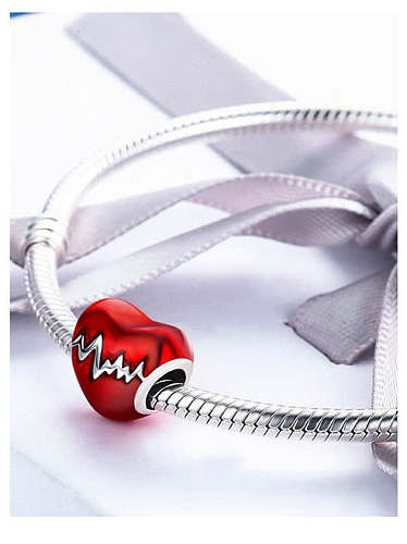 925 silver heart-shaped charms