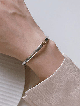 925 Sterling Silver With Platinum Plated Fashion Face Bangles