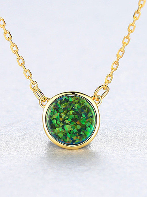 Sterling Silver minimalist opal Mini Necklace