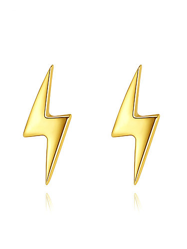 925 Sterling Silver Irregular lightning Minimalist Stud Earring