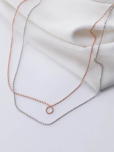 Chaîne de perles minimaliste ronde en argent sterling 925