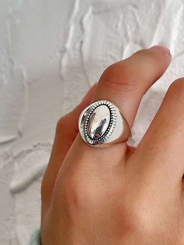 خاتم من الفضة الإسترليني عيار 925 بتصميم بيضاوي عتيق