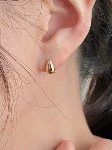 925 Sterling Silver Smooth Water Drop Minimalist Stud Earring