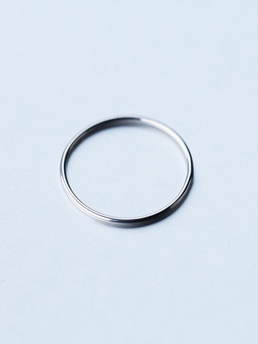 S925 Silver Single Line Simple Delicate Midi Ring