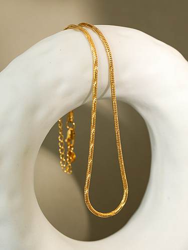 Collar de cadena de serpiente minimalista irregular de plata de ley 925