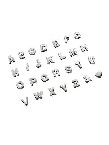 Einfacher CHIC-Stil aus Sterlingsilber mit 26 englischen Buchstabenanhängern
