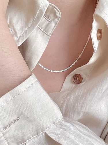 Collar de cadena irregular minimalista geométrica de plata esterlina 925