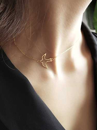 925 Sterling Silver Bird Peace dove Trend Choker Necklace