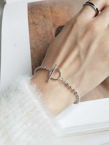 925 Sterling Silver Geometric Trend Beaded Bracelet