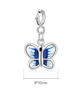 925 Sterling Silver Enamel Minimalist Butterfly Pendant