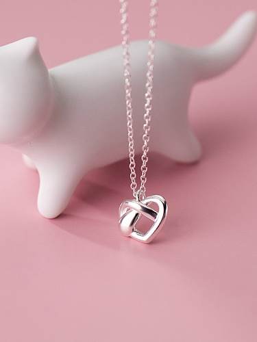925 Sterling Silver Hollow Heart Minimalist Pendant Necklace