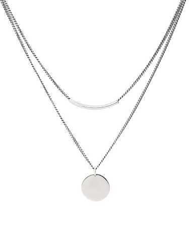 Collar de múltiples hilos minimalista geométrico de plata esterlina 925