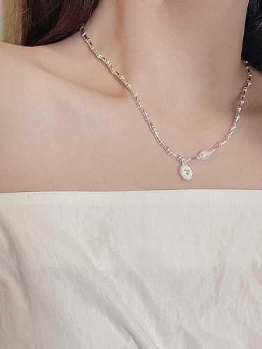 Juego de collar y pulsera de perlas de agua dulce de plata esterlina 925 con corazón vintage