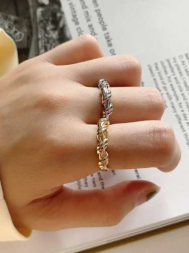 925 Sterling Silver Irregular Vintage Knotted Free Size Ring
