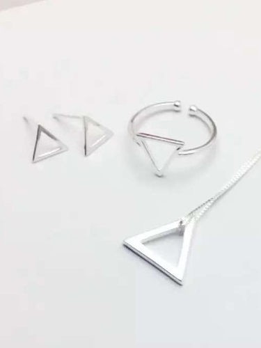 Conjunto de triángulo simple de moda de plata S925