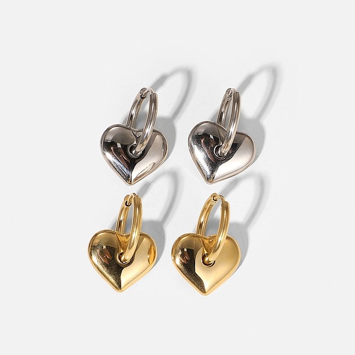 European and American solid heart pendant stainless steel earrings